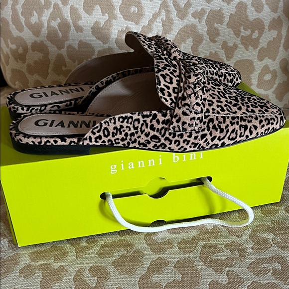 Ganni Leopard Print Mules - Picture 2 of 5